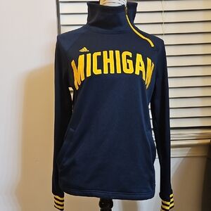 Adidas Navy and Yellow Michigan Pullover